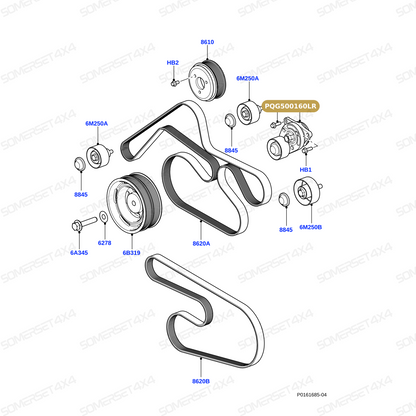 PQG500160LR GENUINE LAND ROVER - TENSIONER - DRIVE BELT