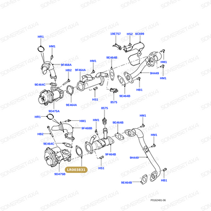LR003831 LAND ROVER - GASKET-EGR VALVE TO COOLER 3.6D From ALLMAKES