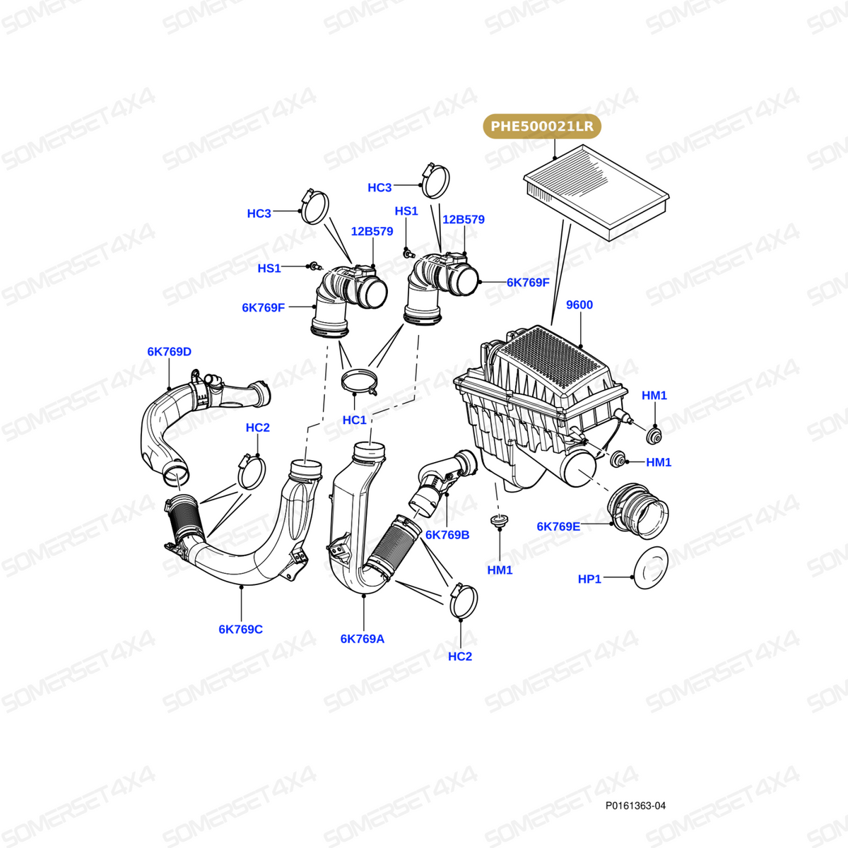 PHE500021LR GENUINE LAND ROVER - Filter - Air Cleaner