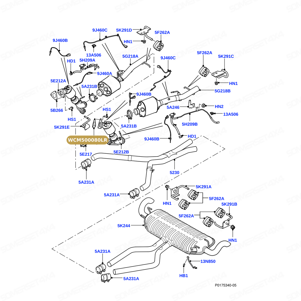 WCM500080LR GENUINE LAND ROVER - Gasket - Exhaust Pipe