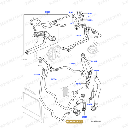 PCH501310LR GENUINE LAND ROVER - HOSE - RADIATOR
