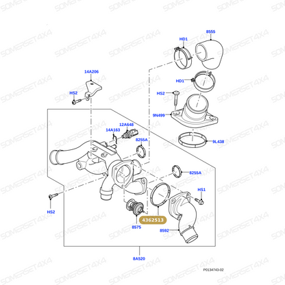 4362513 LAND ROVER - SEALING RING-THERMOSTAT OUTLET 4.2 & 4.4 V8 From PR2 ALLMAKES OE