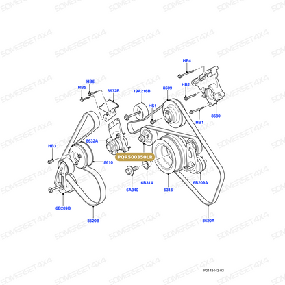 PQR500350LR GENUINE LAND ROVER - PULLEY - TENSION