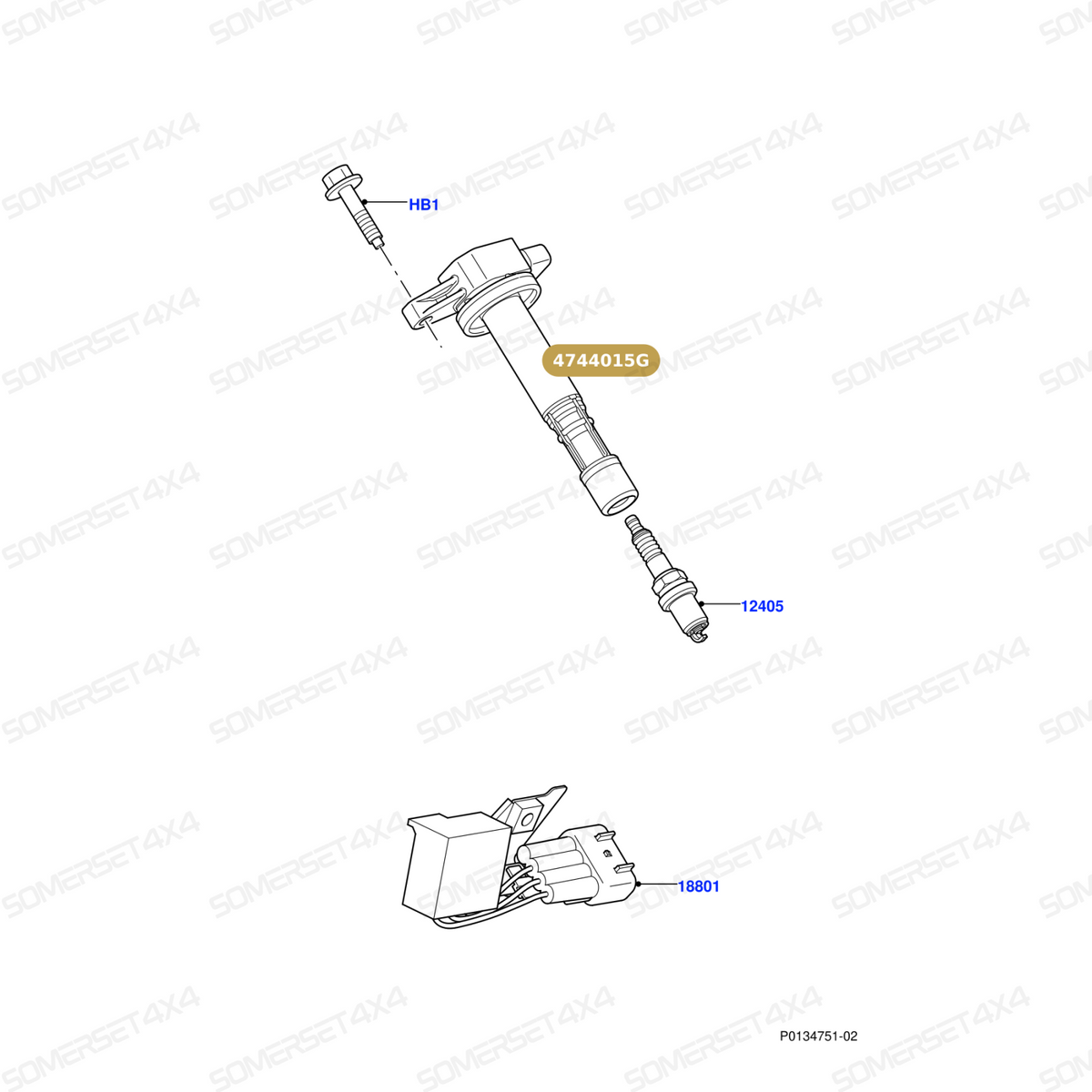 4744015G LAND ROVER - COIL ASSY - IGNITION - FITS From LUCAS