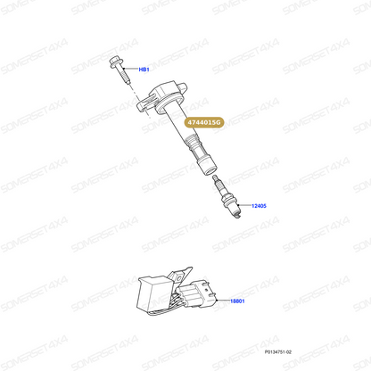 4744015G LAND ROVER - COIL ASSY - IGNITION - FITS From LUCAS