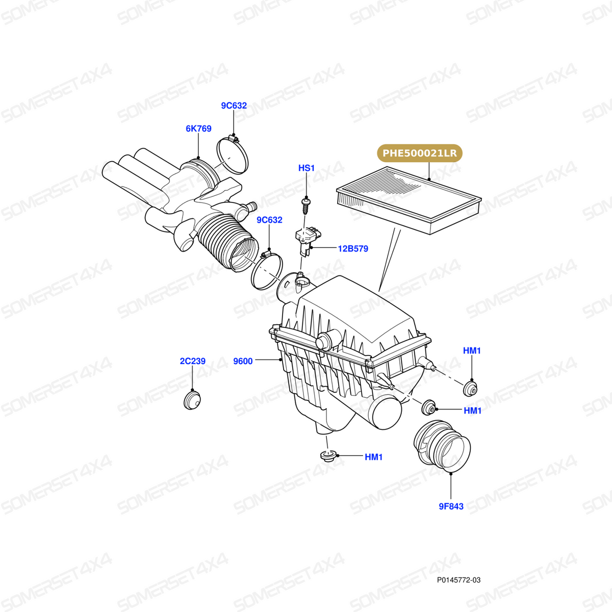 PHE500021LR GENUINE LAND ROVER - Filter - Air Cleaner