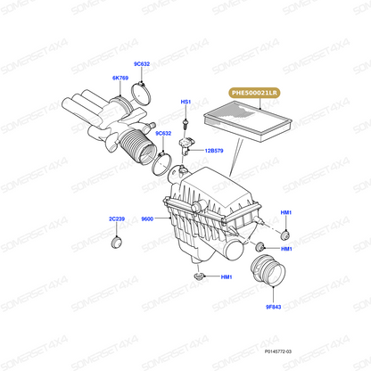PHE500021LR GENUINE LAND ROVER - Filter - Air Cleaner