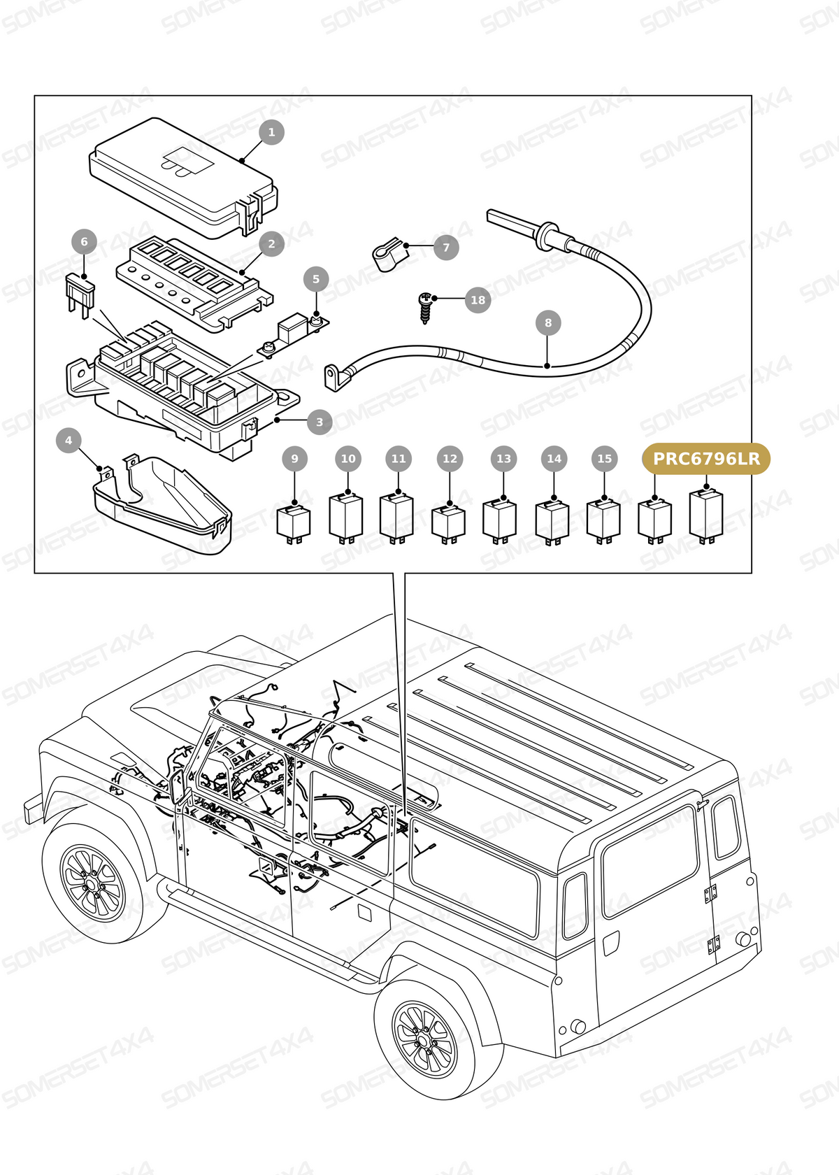 PRC6796LR GENUINE LAND ROVER - RELAY