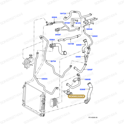 PCH501310LR GENUINE LAND ROVER - HOSE - RADIATOR
