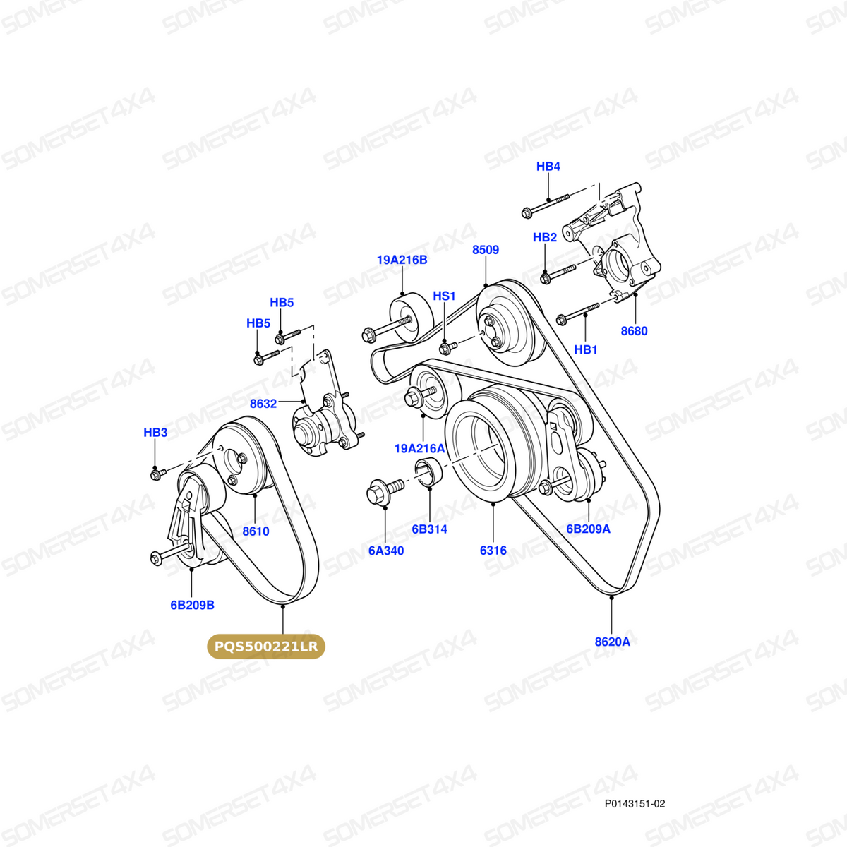 PQS500221LR GENUINE LAND ROVER - V-Belt