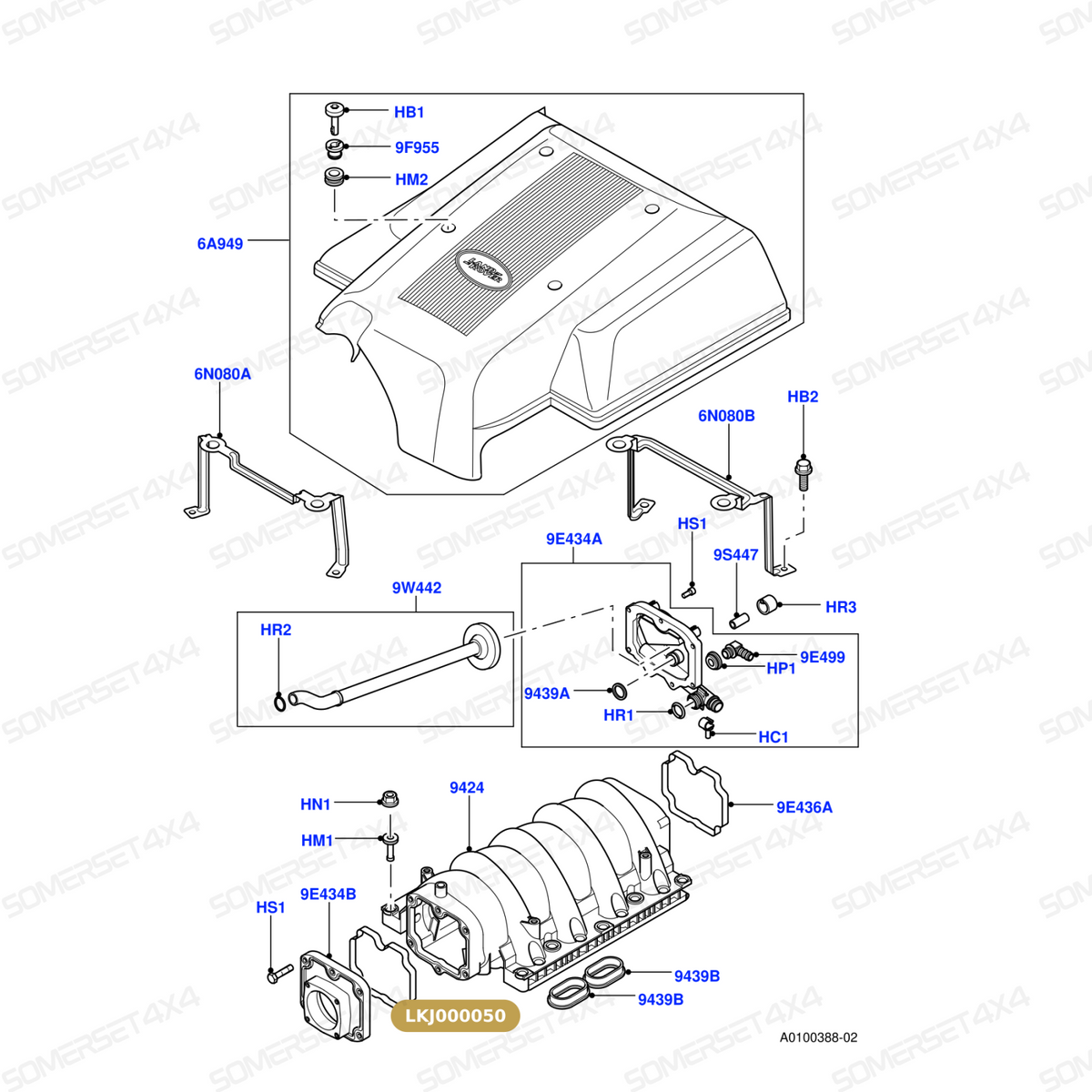 LKJ000050 LAND ROVER - GASKET - RR L322 - 4.4 V8 BMW PETROL From PR2 ALLMAKES OE