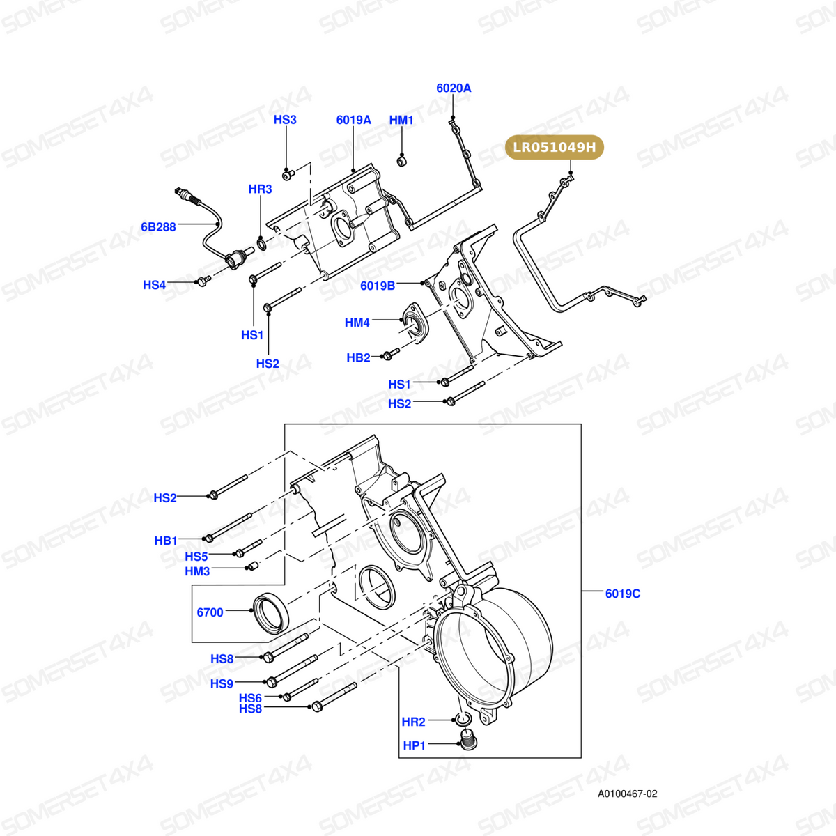 LR051049H LAND ROVER - GASKET - TIMING COVER From PR2 ALLMAKES OE