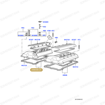 LR003812G LAND ROVER - GASKET - VALVE COVER - CYLINDERS 1-4 - 4.4 M62 PETROL From PR2 ALLMAKES OE