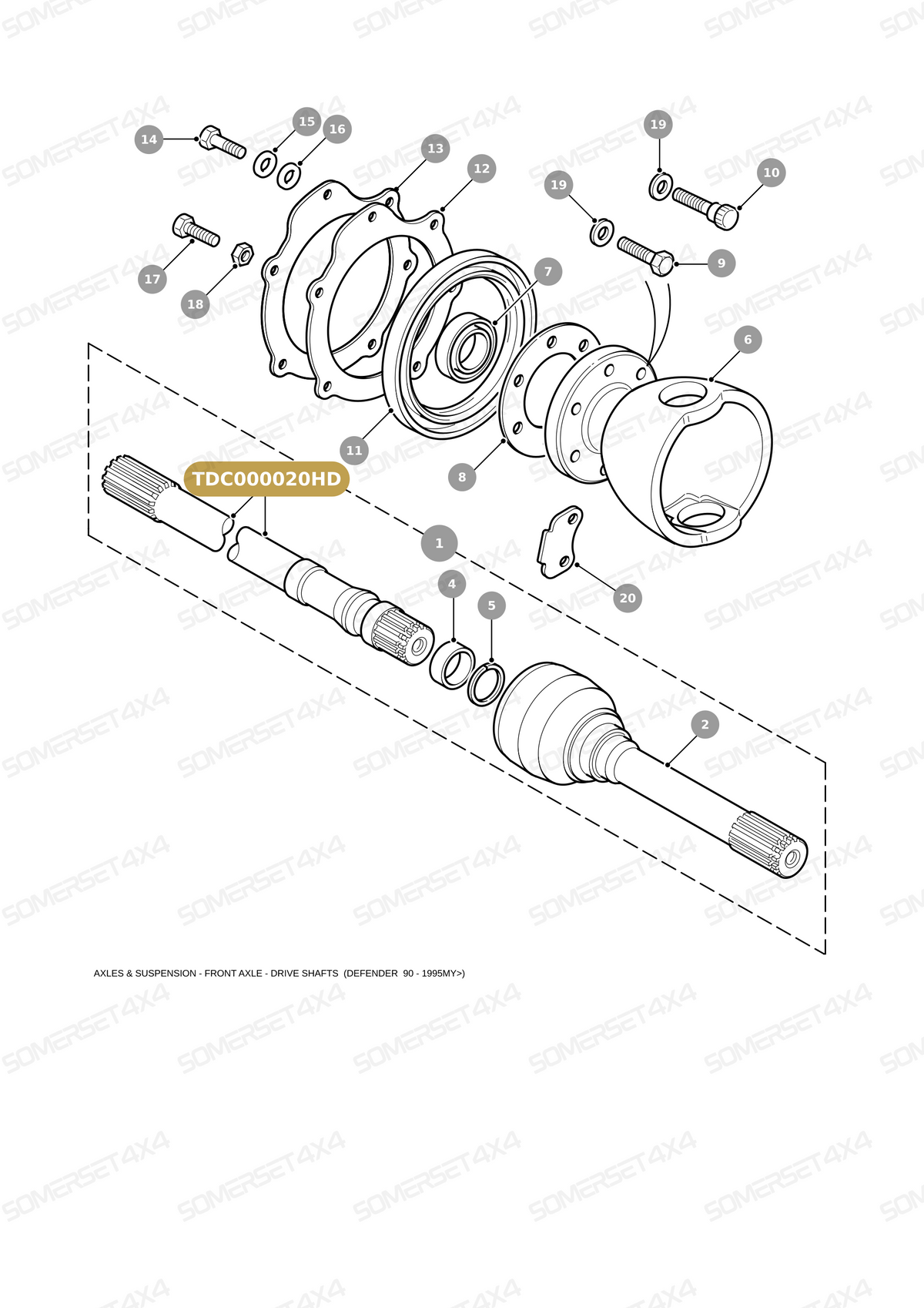 TDC000020HD LAND ROVER - HALF SHAFT - HD FRONT - RH SIDE From TERRAFIRMA