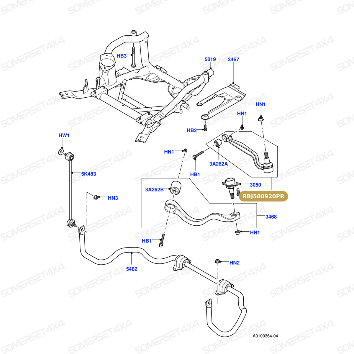 RBJ500920PR LAND ROVER - ARM - FRONT SUSPENSION - FRONT RADIUS AR From PROEVO+