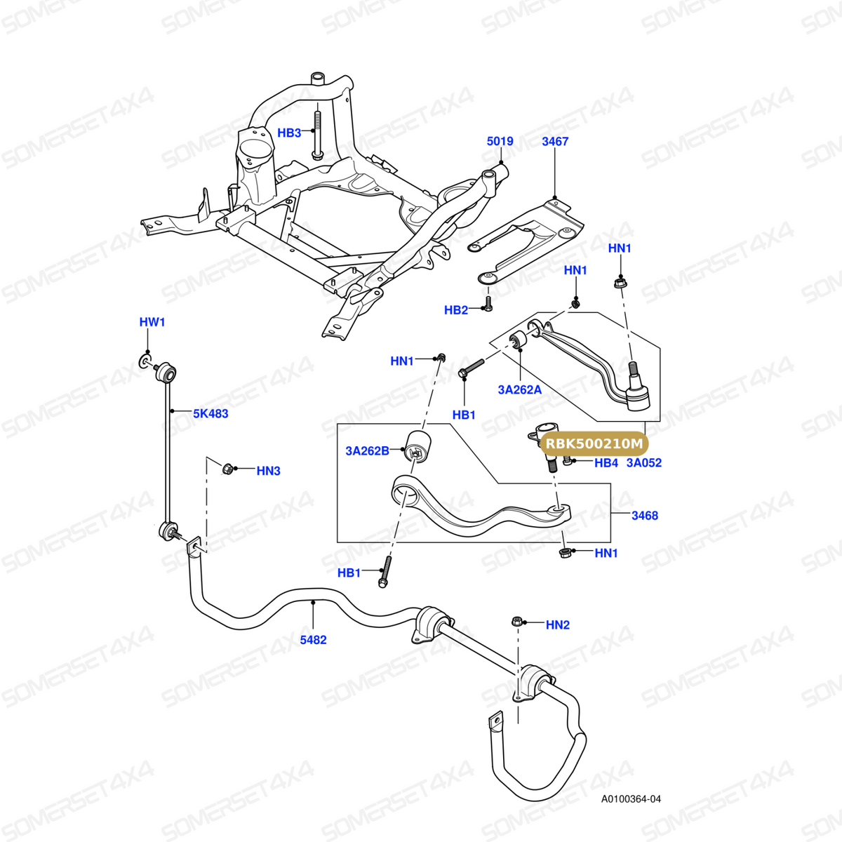 RBK500210M LAND ROVER - JOINT ASSY - BALL From MEYLE