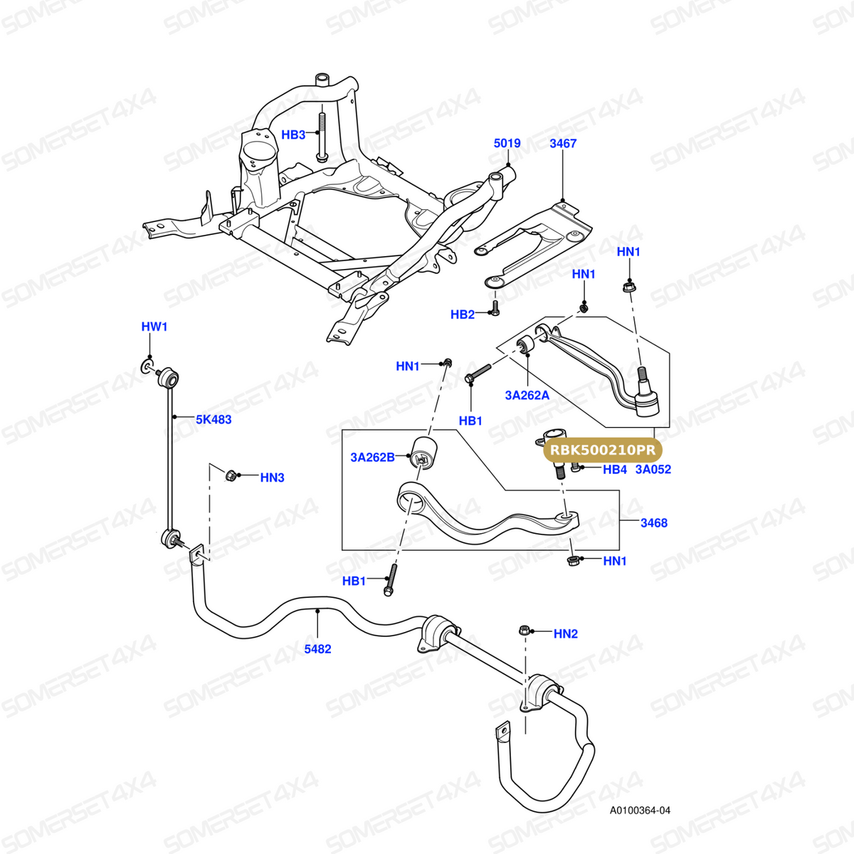 RBK500210PR LAND ROVER - BALL JOINT - FRONT UPPER SUSPENSION ARM From PROEVO+