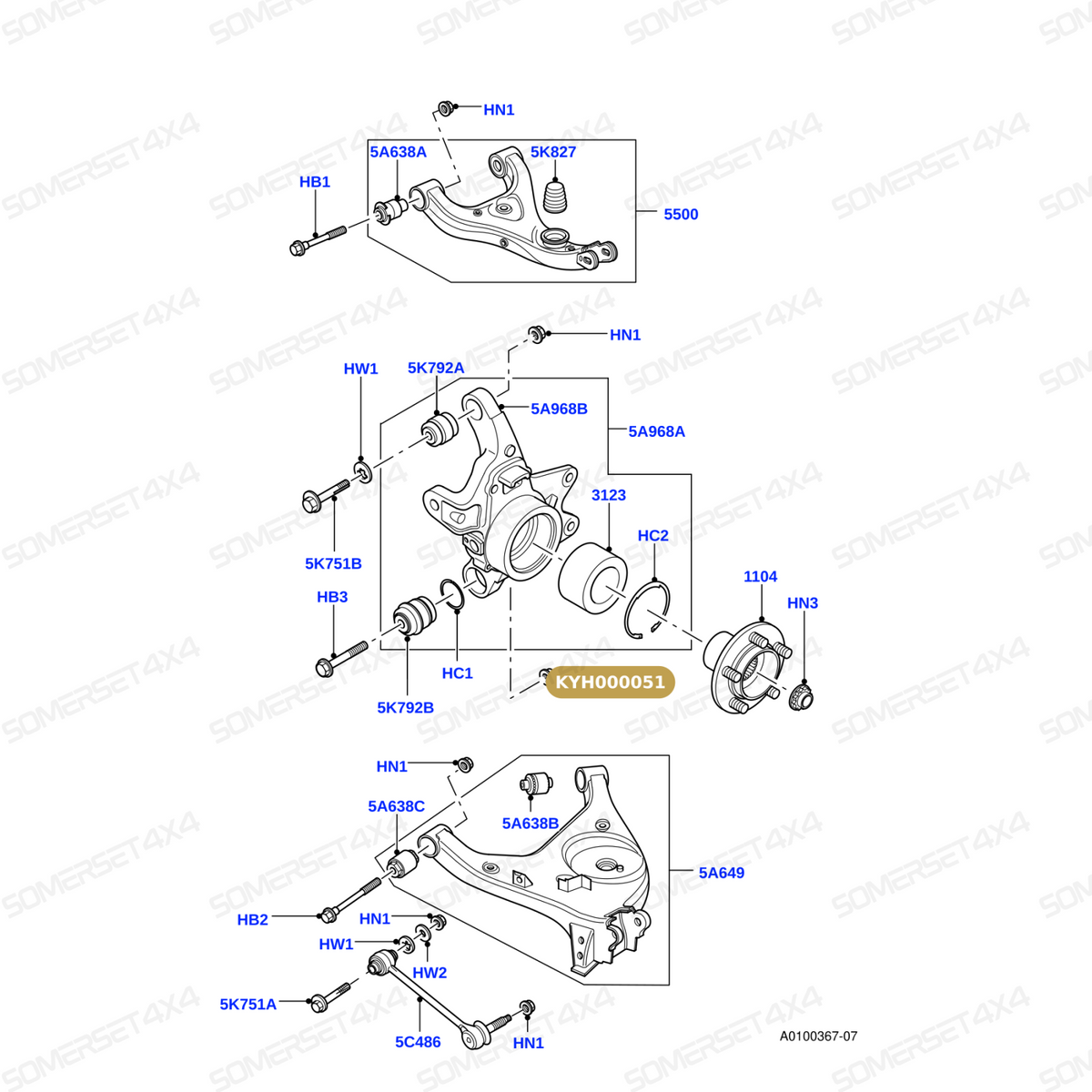 KYH000051 LAND ROVER - NUT - FLANGED - FITS From PR2 ALLMAKES OE