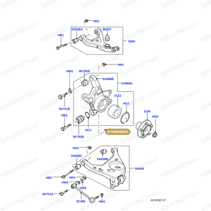 KYH000051 LAND ROVER - NUT - FLANGED - FITS From PR2 ALLMAKES OE