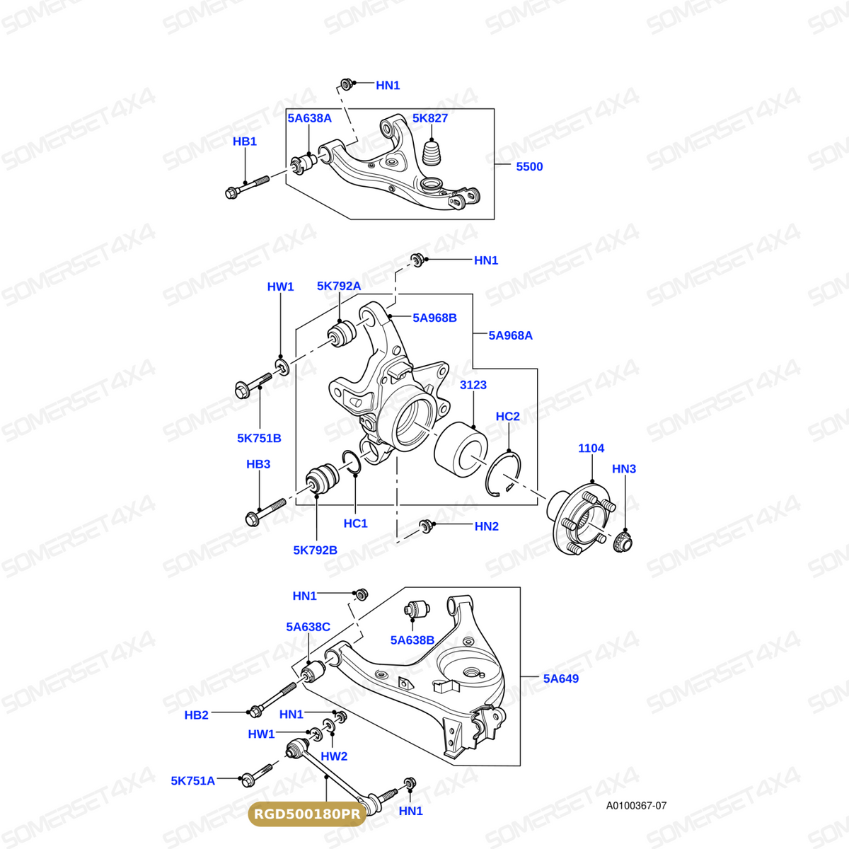 RGD500180PR LAND ROVER - TOE LINK - LOWER STABILIZER - REAR RADIU From PROEVO+