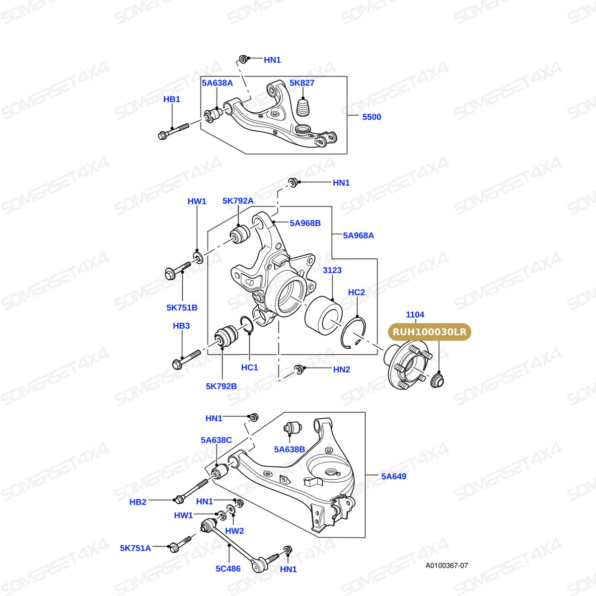 RUH100030LR GENUINE LAND ROVER - NUT - SPECIAL