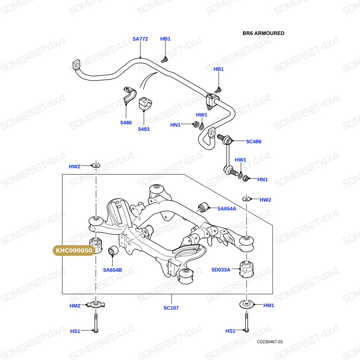 KHC000050 LAND ROVER - MOUNTING RUBBER From PR2 ALLMAKES OE