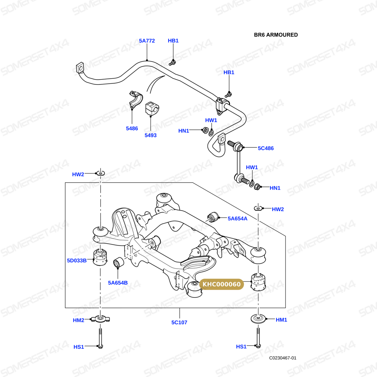 KHC000060 LAND ROVER - MOUNTING RUBBER From MOOG