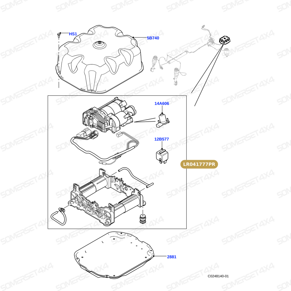 LR041777PR LAND ROVER - COMPRESSOR - AIR SUSPENSION From PROEVO+