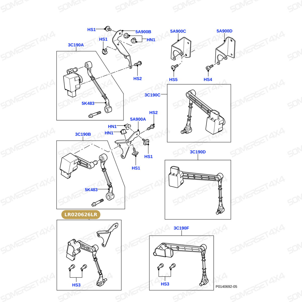 LR020626LR GENUINE LAND ROVER - SENSOR - AIR SUSPENSION