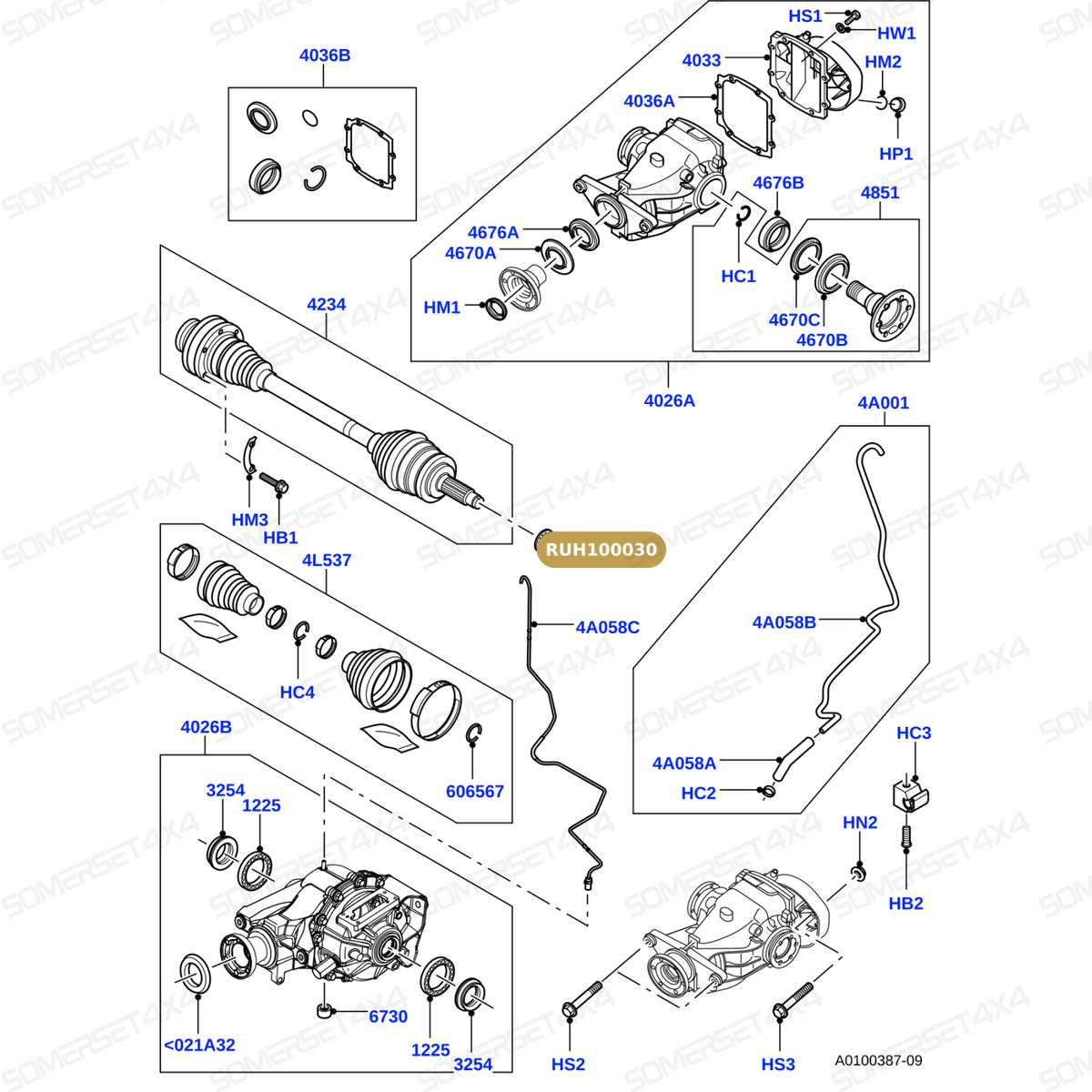 RUH100030 LAND ROVER - NUT - NYLOC - FLANGED - M27 - DRIVESHAFT END NUT From ALLMAKES