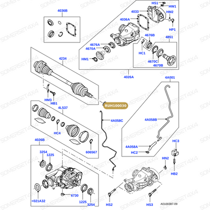 RUH100030 LAND ROVER - NUT - NYLOC - FLANGED - M27 - DRIVESHAFT END NUT From ALLMAKES