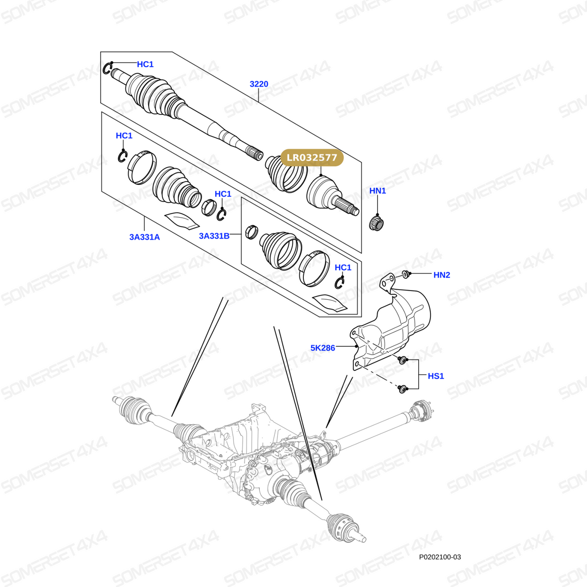 LR032577 LAND ROVER - CV JOINT From ALLMAKES