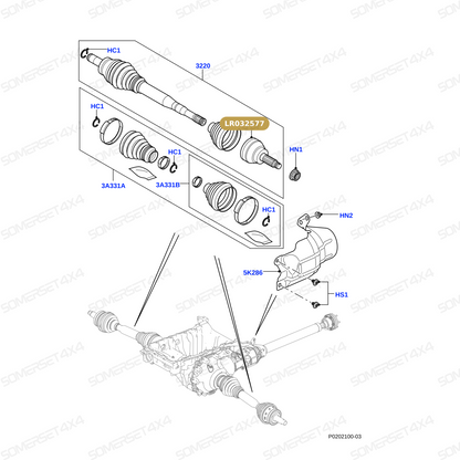 LR032577 LAND ROVER - CV JOINT From ALLMAKES