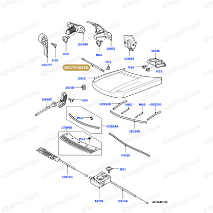 BKK760010G LAND ROVER - STRUT - GAS - HOOD From STABILUS