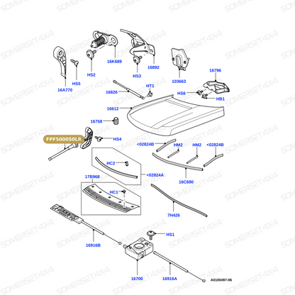 FPF500050LR GENUINE LAND ROVER - CABLE - CONTROL