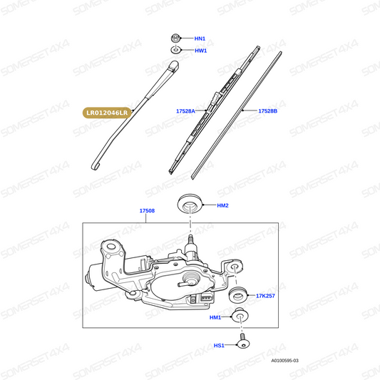 LR012046LR GENUINE LAND ROVER - ARM - WIPER