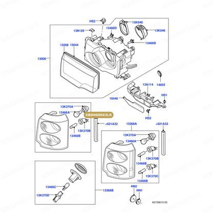 XBD000043LR GENUINE LAND ROVER - LAMP - FLASHER