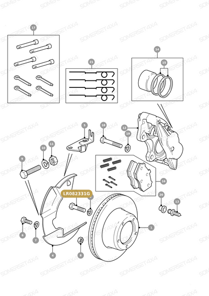 LR082331G LAND ROVER - BOLT - CALIPER CARRIER - M10 From PR2 ALLMAKES OE