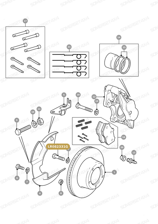 LR082331G LAND ROVER - BOLT - CALIPER CARRIER - M10 From PR2 ALLMAKES OE