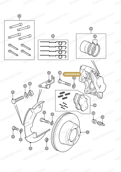 SEB500440 LAND ROVER - CALIPER ASSEMBLY - FRONT BRAKES - RH From ALLMAKES