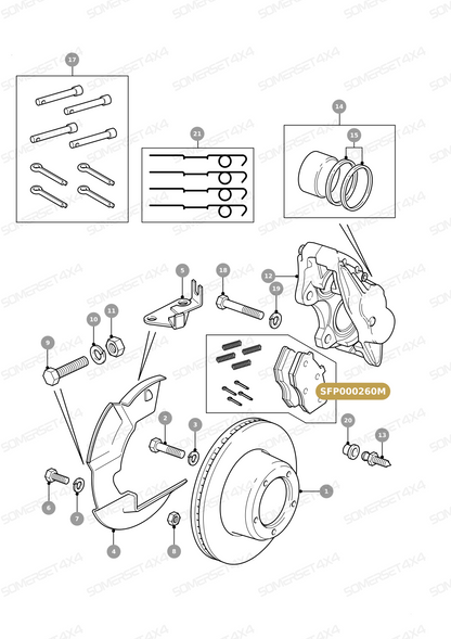 SFP000260M LAND ROVER - BRAKE PAD SET FOR FRONT BRAKES From MINTEX