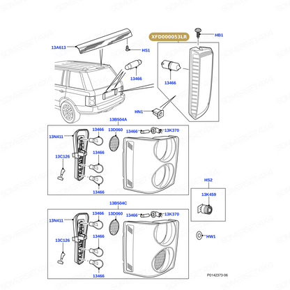 XFD000053LR GENUINE LAND ROVER - LAMP - REAR