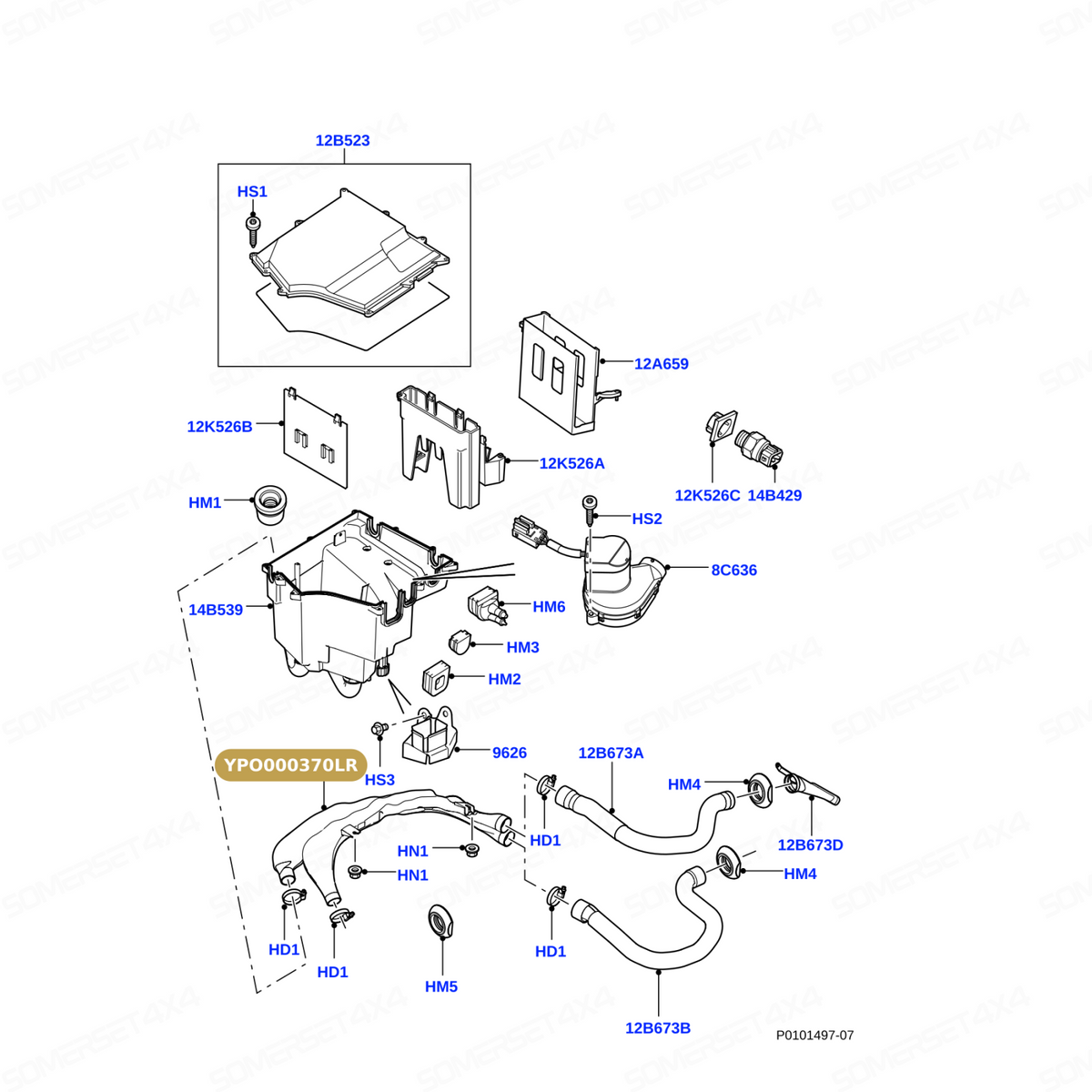 YPO000370LR GENUINE LAND ROVER - DUCT - AIR