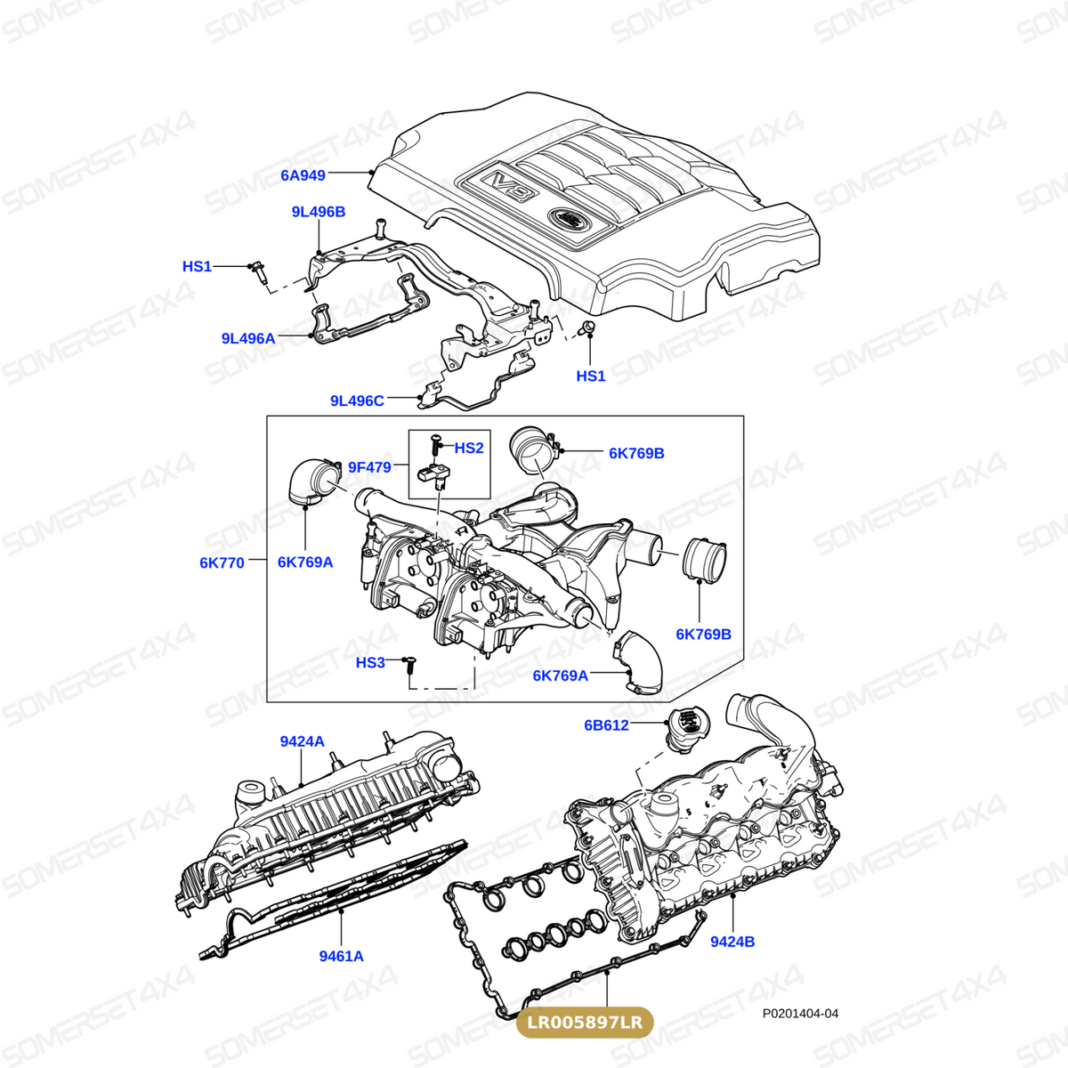 LR005897LR GENUINE LAND ROVER - Gasket - Intake Manifold