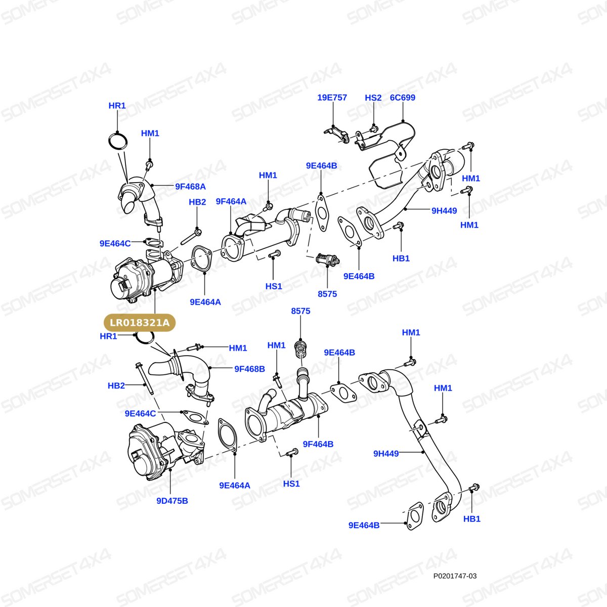 LR018321A LAND ROVER - VALVE - EGR - RH - TD8 3.6L - R4/RS2 From AUTOTEC