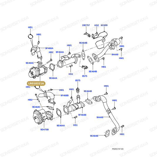 LR018321A LAND ROVER - VALVE - EGR - RH - TD8 3.6L - R4/RS2 From AUTOTEC