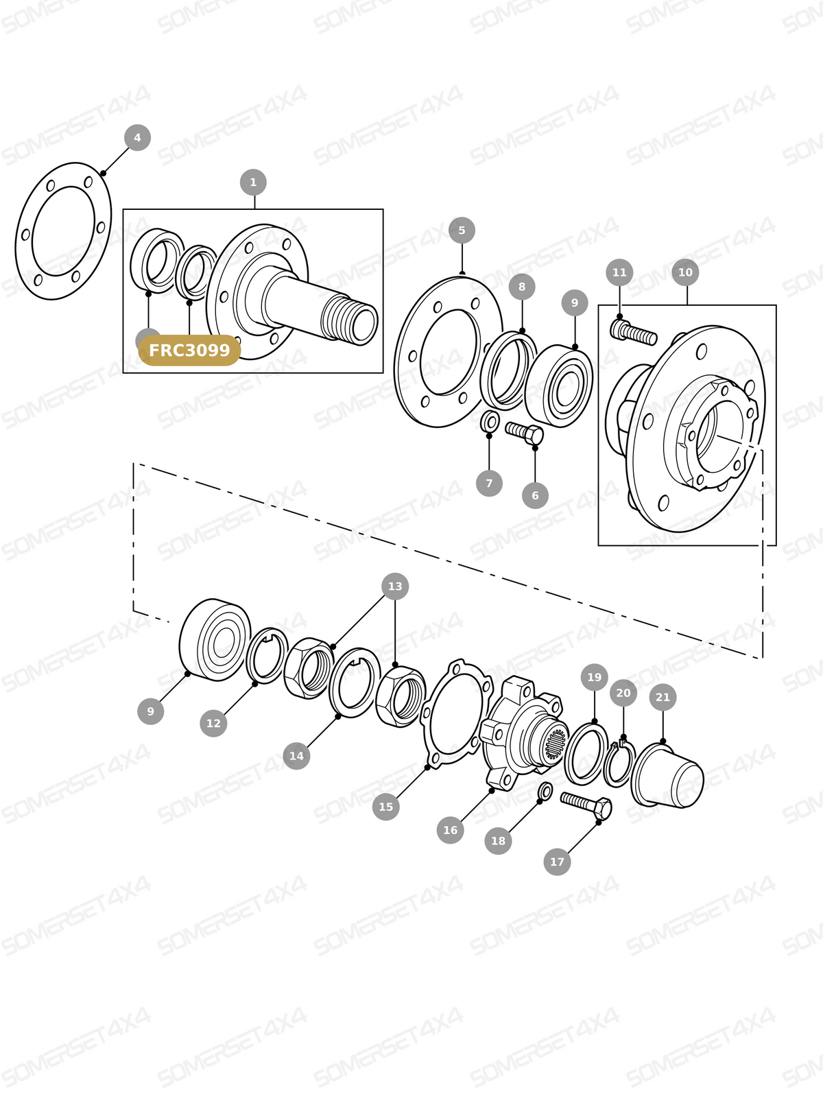 FRC3099 LAND ROVER - OIL SEAL - STUB AXLE - FRONT From ALLMAKES