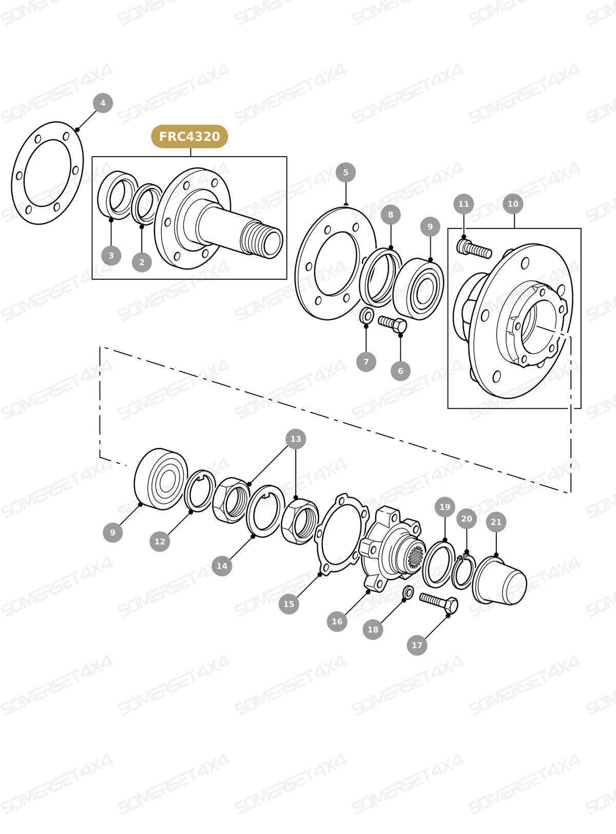 FRC4320 LAND ROVER - STUB AXLE From ALLMAKES