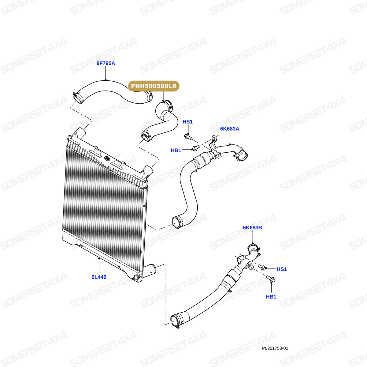PNH500500LR GENUINE LAND ROVER - HOSE