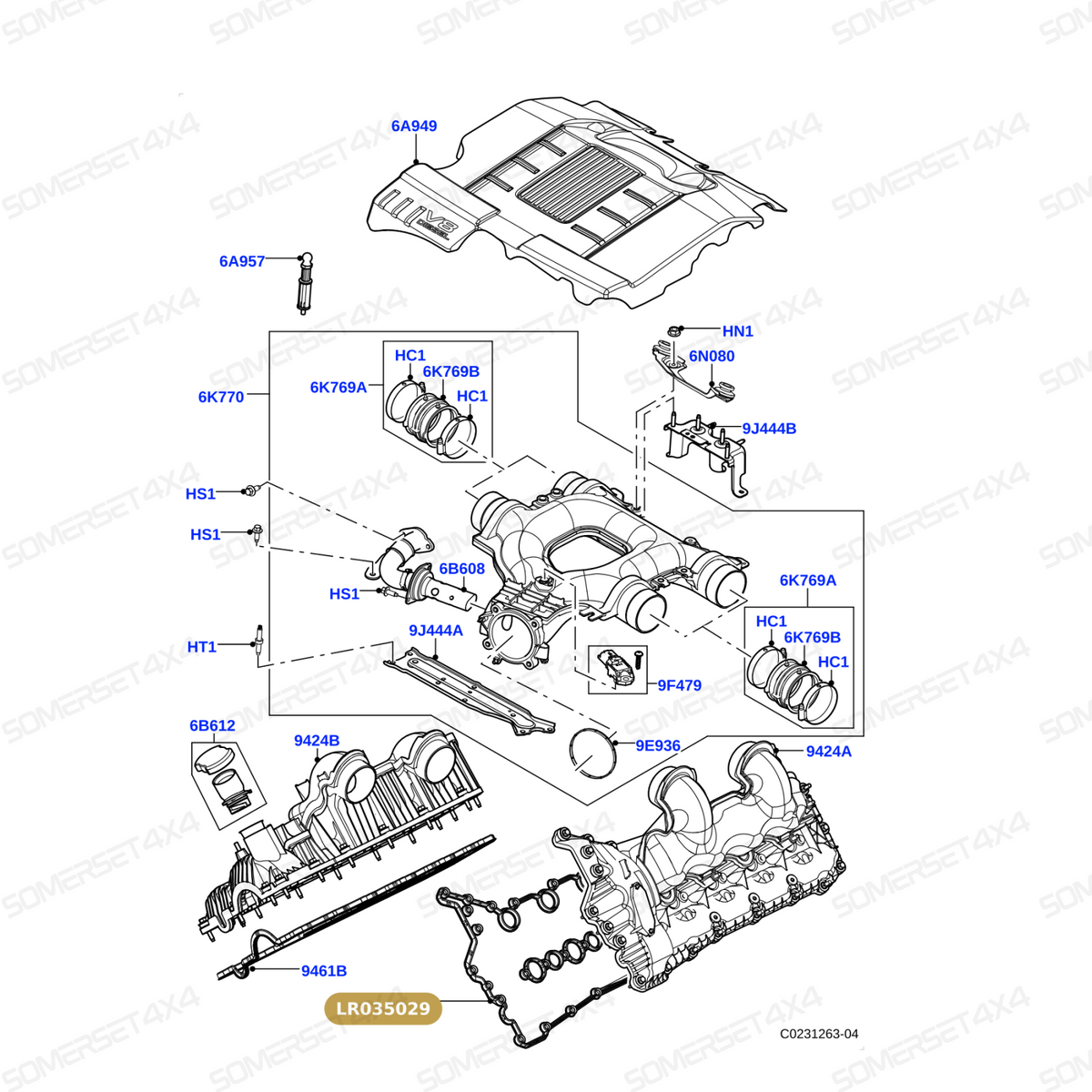 LR035029 LAND ROVER - GASKET - INTAKE MANIFOLD From ALLMAKES